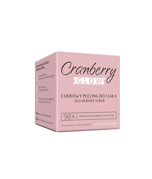Cukrowy peeling do ciała, naturalne pochodzenie składników, 200 ml, Cranberry Glow