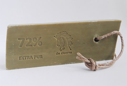 Mydło marsylskie na sznurku, OLIWKA, bez opakowania, 280 g, Savonnerie de la Licorne