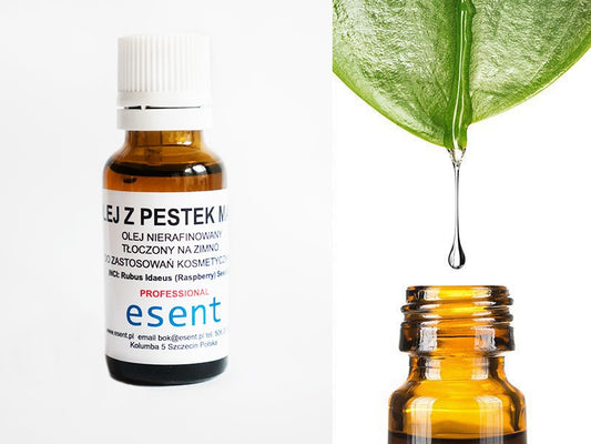 Olej z pestek malin, na rozstępy, opalanie, 20ml, Esent