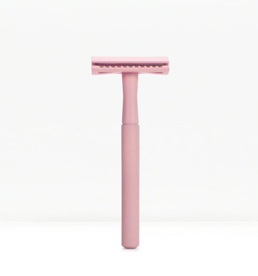 Wielorazowa maszynka do golenia na żyletki, Różowa, Bambaw